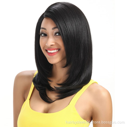 Rebecca fashion brand 18 Inches  U Part Straight Hair Elastic Synthetic Lace part Wig Synthetic hair Wigs For Black Woman